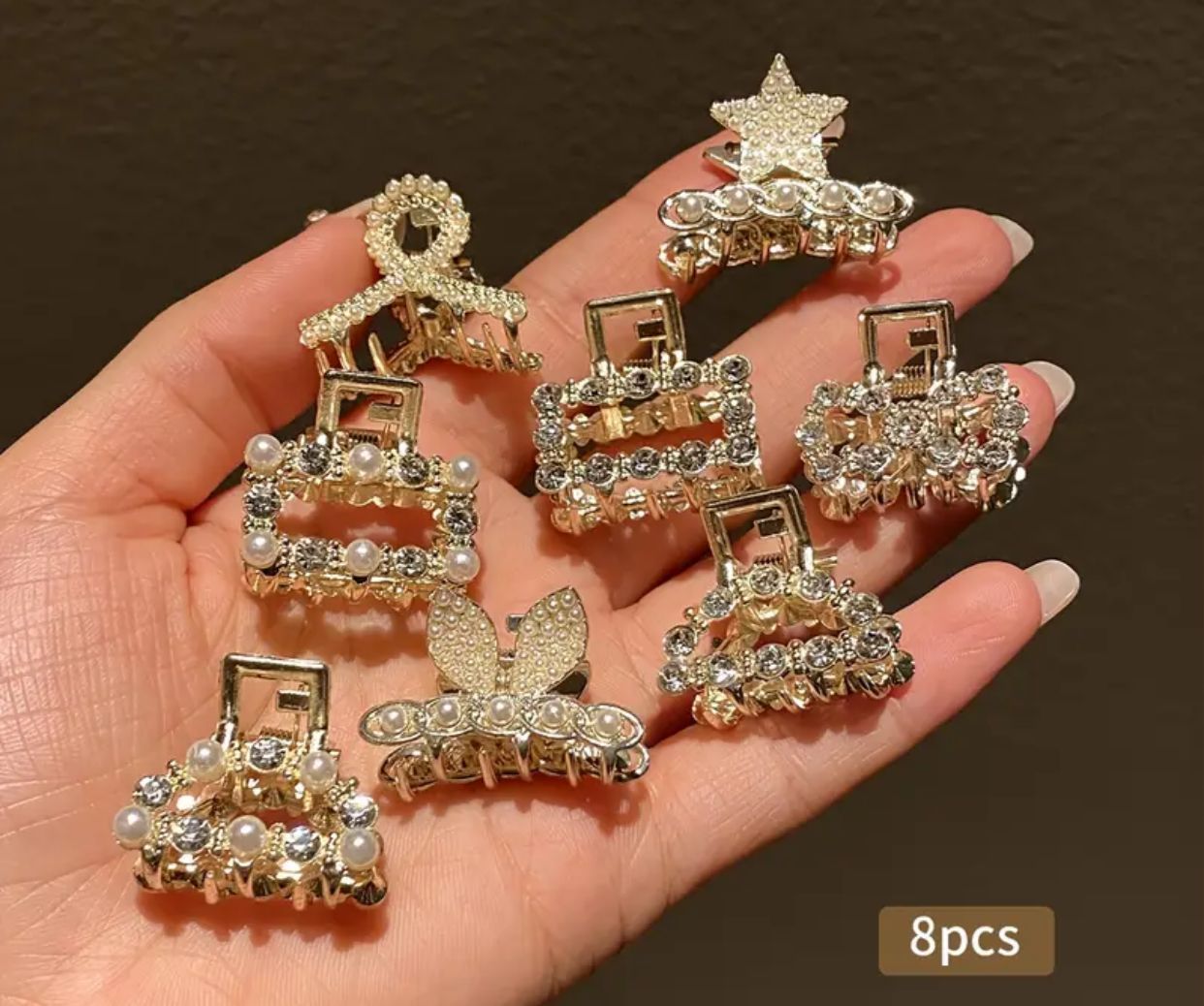 Luxury Crystal Mini Hair Claw Set