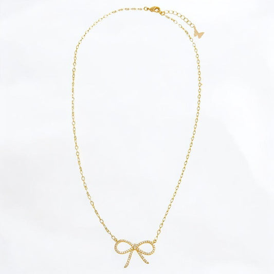 Dainty Gold Bow Necklace