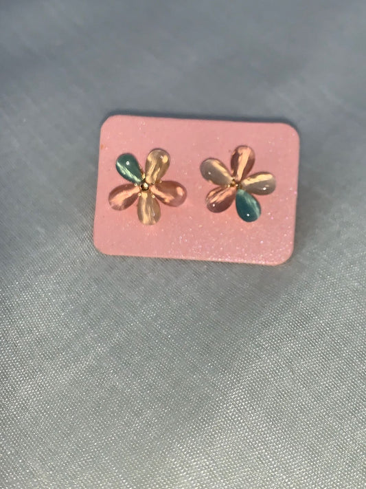 Pastel Bloom Floral Stud Earrings